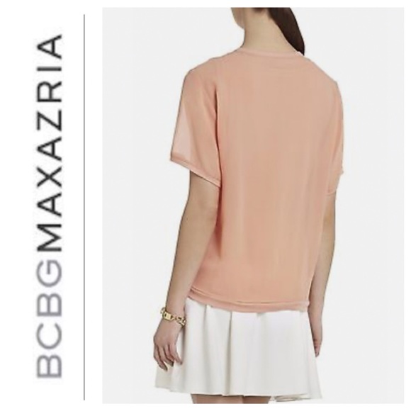 Blush Peach “Aja” Silk Chiffon Overlay/Tank Top Combo - Picture 8 of 11